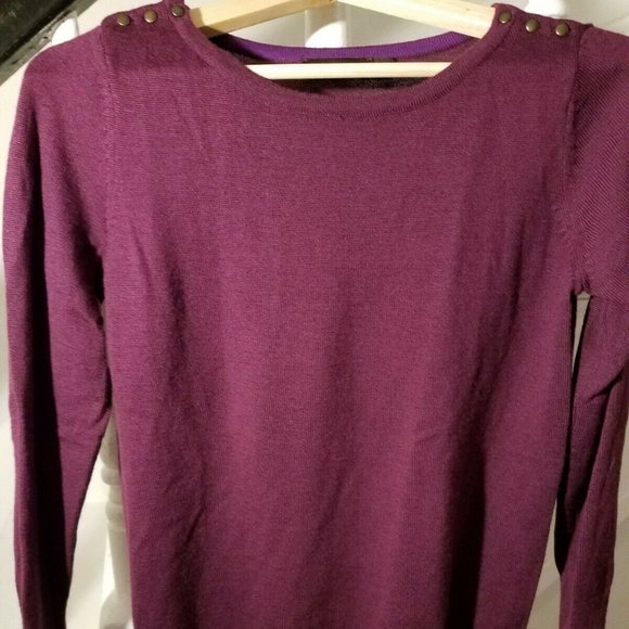 LIMITED Lightweight Wool Blend Sweater Purple M - Picture 2 of 9